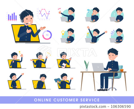 一群校辦男學生在線為顧客提供服務 106306590