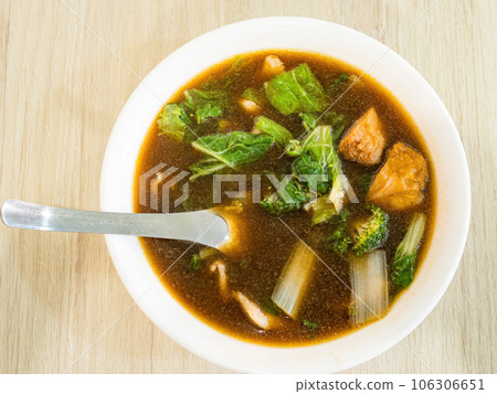 Assorted Vegetable Soup with dough ball. Assorted Vegetable Soup with dough ball. 106306651