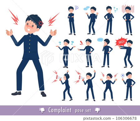 A set of school run male students expressing dissatisfaction A set of school run male students expressing dissatisfaction 106306678