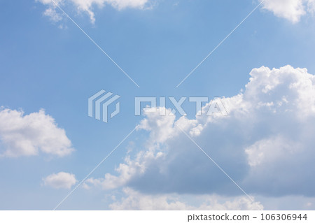 White puffy clouds over the blue sky on a sunny day. White puffy clouds over the blue sky on a sunny day. 106306944