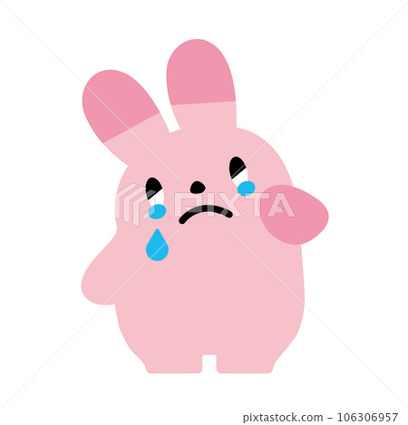 粉紅兔子哭泣的插圖 106306957