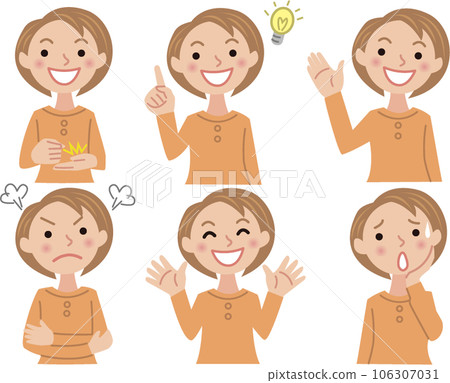 Various upper body pose sets for young women Various upper body pose sets for young women 106307031
