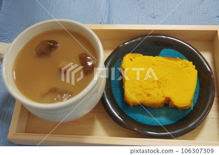 pumpkin cake and coffee pumpkin cake and coffee 106307309