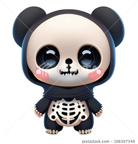 Cartoon skeleton Wearing a black shirt Halloween decoration AI-generative Cartoon skeleton Wearing a black shirt Halloween decoration AI-generative 106307349