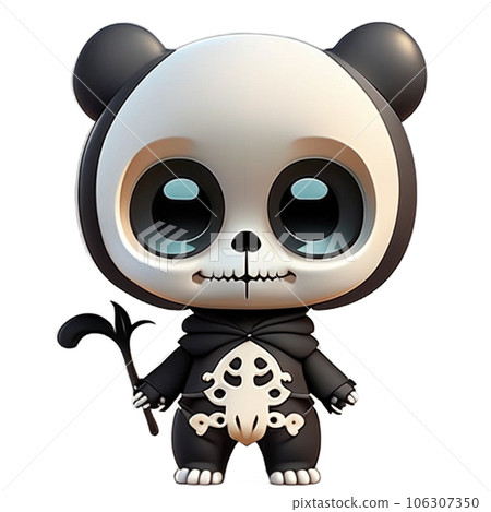 Cartoon skeleton Wearing a black shirt Halloween decoration AI-generative  106307350