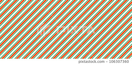 Red and green Christmas seamless pattern design. Candy cane diagonal stripes background. Repeating decoration wallpaper. Winter holiday lines backdrop. Xmas peppermint present wrapping print. Vector Red and green Christmas seamless pattern design. Candy cane diagonal stripes background. Repeating decoration wallpaper. Winter holiday lines backdrop. Xmas peppermint present wrapping print. Vector 106307360