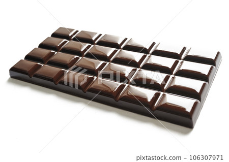 Dark chocolate bar isolated Dark chocolate bar isolated 106307971