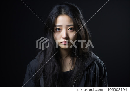 一個女人沉浸在深深的悲傷中的面部表情“人工智能生成的圖像” 一個女人沉浸在深深的悲傷中的面部表情“人工智能生成的圖像” 106308194