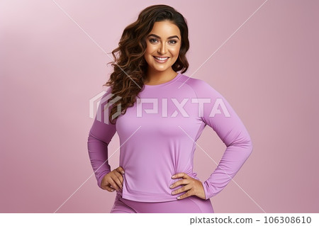 Sexy plump sportswoman looking at camera. Sexy plump sportswoman looking at camera. 106308610