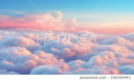 Aerial view White clouds in sky. Top. View from drone. Aerial bird's eye. Aerial top view cloudscape. Sky background, Generative AI illustration Aerial view White clouds in sky. Top. View from drone. Aerial bird's eye. Aerial top view cloudscape. Sky background, Generative AI illustration 106309441
