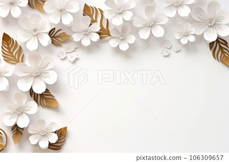 Floral border frame card template. multicolor flowers 106309657