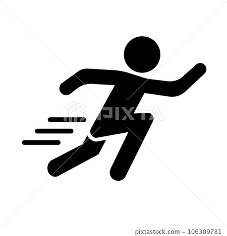 奔跑輕盈的人的象形圖 106309781