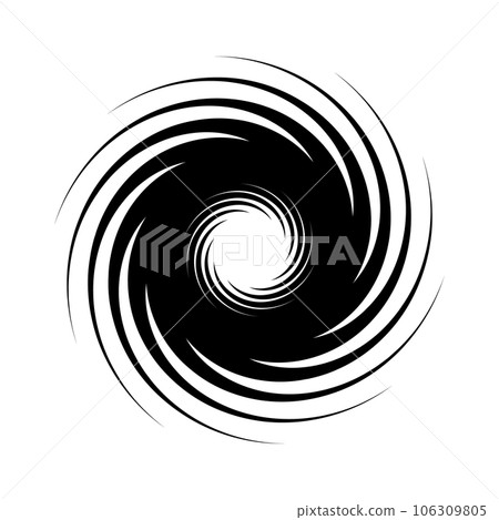 Strongly rotating typhoon silhouette 106309805