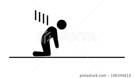 一個在半路上鬱鬱寡歡的人。向量。 一個在半路上鬱鬱寡歡的人。向量。 106309818