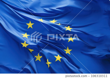 European Union flag on sky background. 106310311