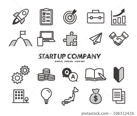 關於啟動的簡單圖標矢量圖素材 106312428