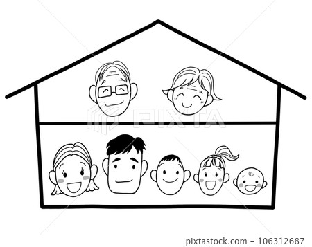 兩戶住宅線圖插圖 兩戶住宅線圖插圖 106312687