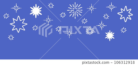 Stars in the sky seamless vector border. Doodle hand drawn stars banner, decoration for kids room, interior design. Horizontal banner template for web 106312918