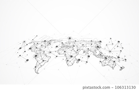 Global network connection. World map point and line composition concept of global business. Vector Illustration Global network connection. World map point and line composition concept of global business. Vector Illustration 106313130