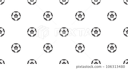 football dog footprint seamless pattern soccer ball paw vector sport cartoon cat kitten puppy gift wrapping paper scarf isolated repeat wallpaper tile background illustration doodle design 106313480