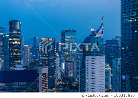 scenery of Jakarta skyline at night, the capital of Indonesia 106313656