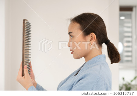Portrait of asian woman with sadhu boards.  106313757