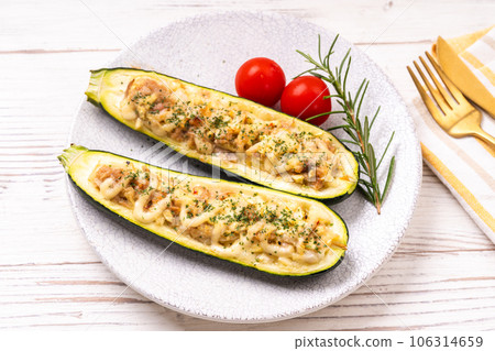 烤西葫蘆配金槍魚蛋黃醬 106314659