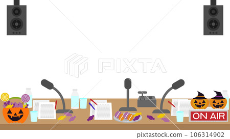 Illustration of a radio booth for Halloween Illustration of a radio booth for Halloween 106314902