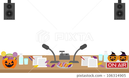 Illustration of a radio booth for Halloween Illustration of a radio booth for Halloween 106314905