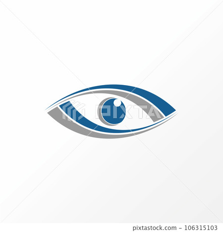 Logo design graphic concept creative abstract premium vector stock sign eye vision with 4 swoosh top down. Related to healthy care eyesight illusion 106315103