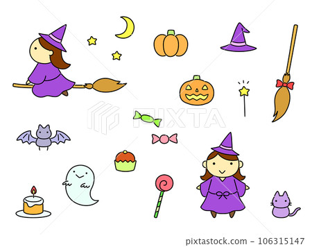 Simple halloween illustration set Simple halloween illustration set 106315147