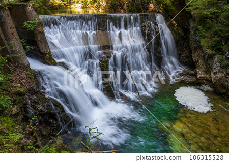 Waterfall In Vintgar Gorge, Slovenia Waterfall In Vintgar Gorge, Slovenia 106315528