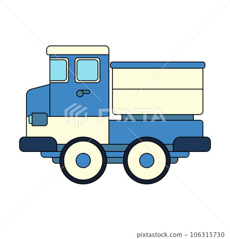 Color vector icon with toys car. Engaging and interactive toys that spark creativity and imagination. Designed for kids. Encourage playtime and ignite the joy of discovery with popular children's toys 106315730