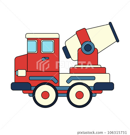 Color vector icon with toys car. Engaging and interactive toys that spark creativity and imagination. Designed for kids. Encourage playtime and ignite the joy of discovery with popular children's toys 106315731