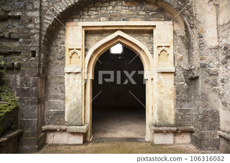Ruins of Gada Shah's Shop, located in Mandu, Madhya Pradesh, India 106316082