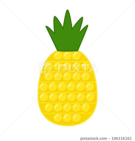 Pop It Fidget Trendy Antistress Sensory Toy Pineapple Shape. Flat style isolated vector illustration. Hand toy for kids and adults for relaxation Pop It Fidget Trendy Antistress Sensory Toy Pineapple Shape. Flat style isolated vector illustration. Hand toy for kids and adults for relaxation 106316161
