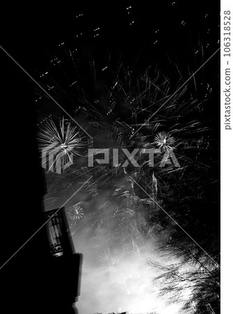 Burst colorful fireworks in night dark sky Burst colorful fireworks in night dark sky 106318528