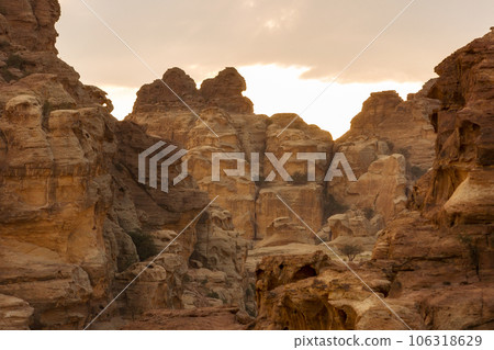 sandstone rocks in little petra Jordan 106318629