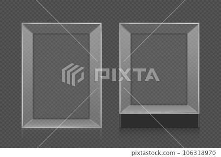 Glass empty cube template. vector mockup Glass empty cube template. vector mockup 106318970