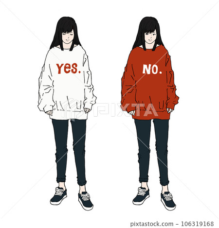 A woman who makes a yes or no decision (color) A woman who makes a yes or no decision (color) 106319168