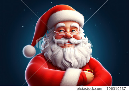 Cartoon cute Santa Claus with gifts in his hands 106319287