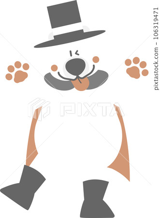 happy halloween holiday festival with cute stick out tongue polar bear, flat png cartoon character transparent element design 106319471