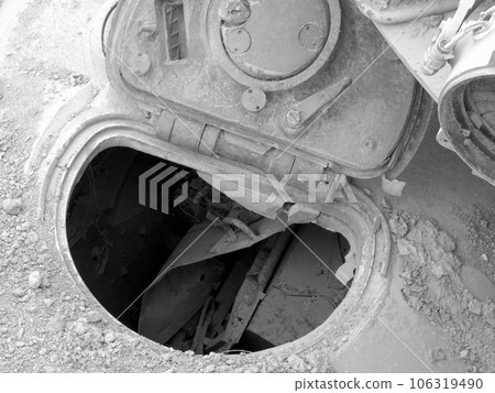 Military army vehicle tank on tracks with barrel after victorious war Military army vehicle tank on tracks with barrel after victorious war 106319490