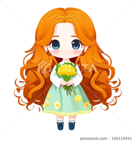 Kawaii  cartoon  woman  flower Japan  bunch  bunch of flowers beautiful  beautiful woman  cute cute lady  child  girl cute baby girl  cartoon woman photo Ai  picture  photo picture Ai  illustration   106319932
