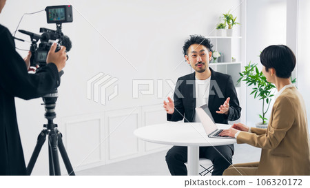 Interview recording cameraman 106320172