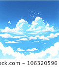 sky, blue sky, cloud,the cloud , space, empty,Sunny, summer,design,gardening, gouache,bush,jott cloud, farm,cartoon,day,today, animal, minimal,Ai,Ai-generat 106320596