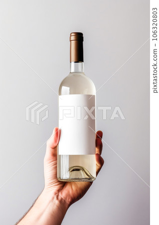 Photo of hand with wine bottle 106320803