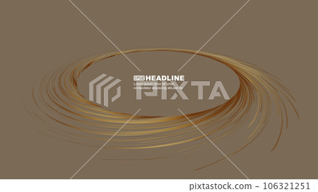 Golden spiral coil on golden background 106321251