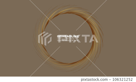 Golden spiral coil on golden background 106321252