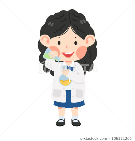 Cute girl student Scientist kid cartoon 106321265